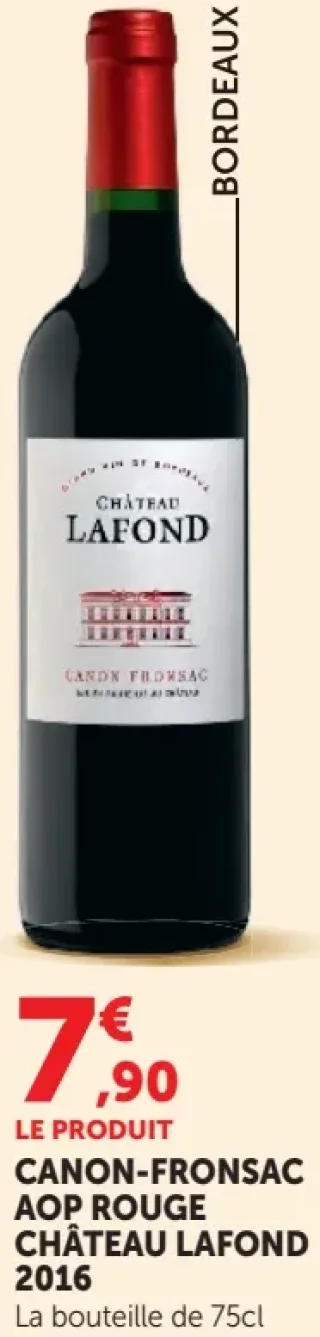Vin rouge Bordeaux Canon-Fronsac AOP Rouge Château Lafond 2016