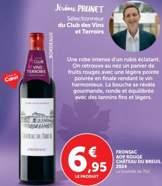 Vin rouge Bordeaux Fronsac AOP Rouge Château du Breuil 2024