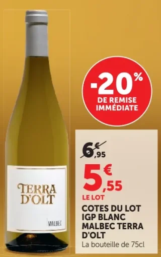 COTES DU LOT IGP BLANC MALBEC TERRA D'OLT
