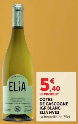 COTES DE GASCOGNE IGP BLANC ELIA HVE3