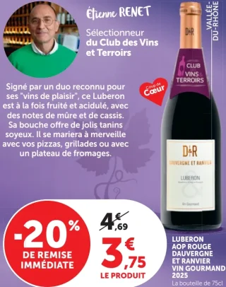 Vin rouge Luberon AOP Rouge Dauvergne et Ranvier Vin Gourmand 2025