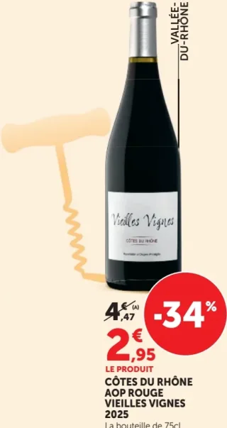 Vin rouge Côtes du Rhône AOP Rouge Vieilles Vignes 2025