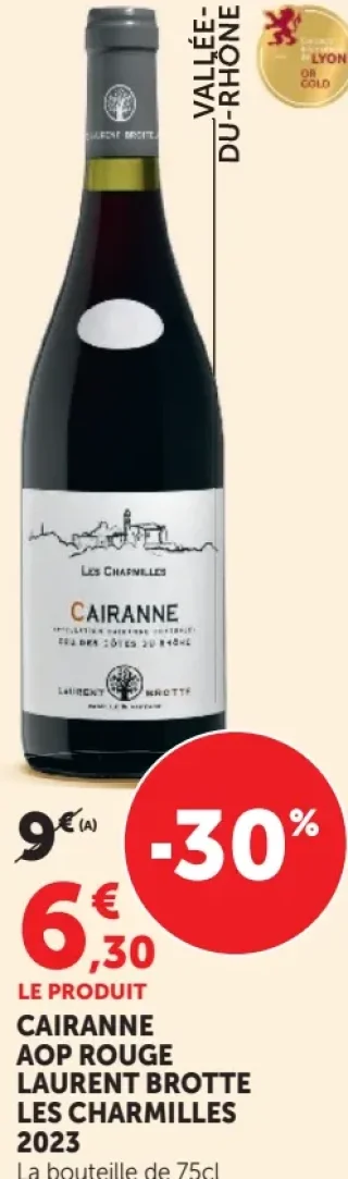 Vin rouge Cairanne AOP Laurent Brotte Les Charmilles 2023