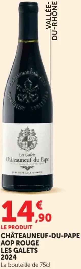 Vin rouge Châteauneuf-du-Pape AOP Les Galets 2024