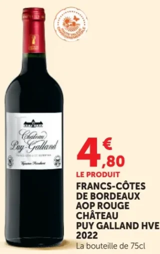 Francs-Côtes de Bordeaux AOP Rouge Château Puy Galland HVE 2022