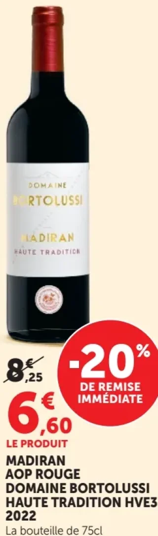 MADIRAN AOP ROUGE DOMAINE BORTOLUSSI HAUTE TRADITION HVE3 2022
