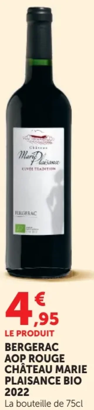 BERGERAC AOP ROUGE CHÂTEAU MARIE PLAISANCE BIO 2022