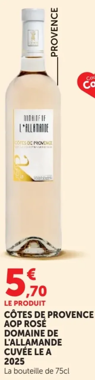 Côtes de Provence AOP Rosé Domaine de l'Allamande Cuvée Le A 2025