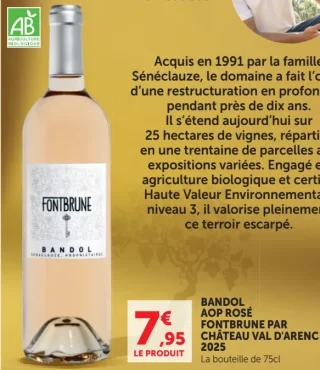 Bandol AOP Rosé Fontbrune par Château Val d'Arenc 2025