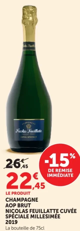 CHAMPAGNE AOP BRUT NICOLAS FEUILLATTE CUVÉE SPÉCIALE MILLESIMÉE