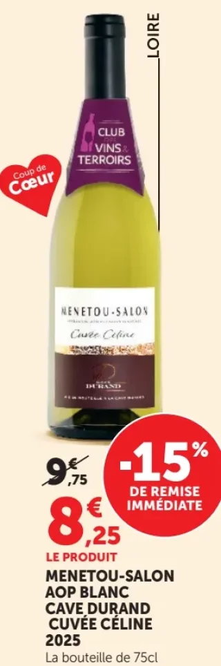 Menetou-Salon AOP Blanc Cave Durand Cuvée Céline 2025