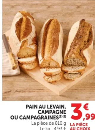 PAIN AU LEVAIN, CAMPAGNE OU CAMPAGRAINES