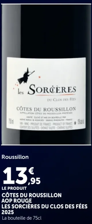 CÔTES DU ROUSSILLON AOP ROUGE LES SORCIÈRES DU CLOS DES FÉES 2025