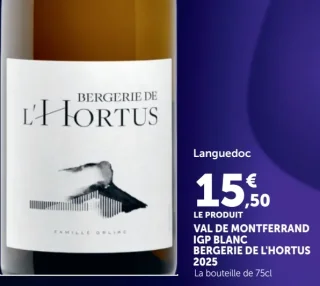 Val de Montferrand IGP Blanc Bergerie de L'Hortus 2025