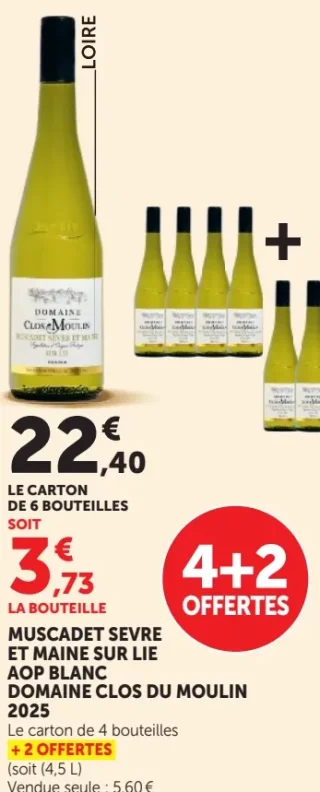 Muscadet Sèvre et Maine sur lie AOP Blanc Domaine Clos du Moulin 2025