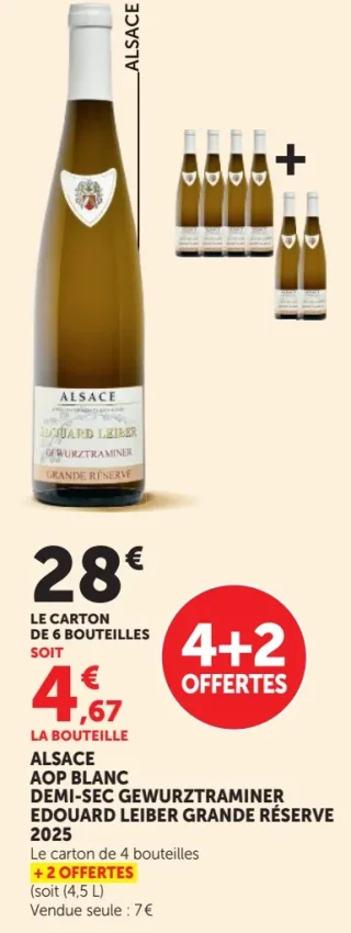 Alsace AOP Blanc Demi-Sec Gewurztraminer Edouard Leiber Grande Réserve 2025