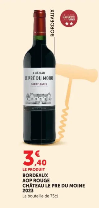 CHÂTEAU LE PRÉ DU MOINE BORDEAUX AOP ROUGE 2023