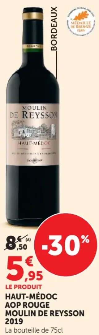 MOULIN DE REYSSON HAUT-MÉDOC AOP ROUGE 2019