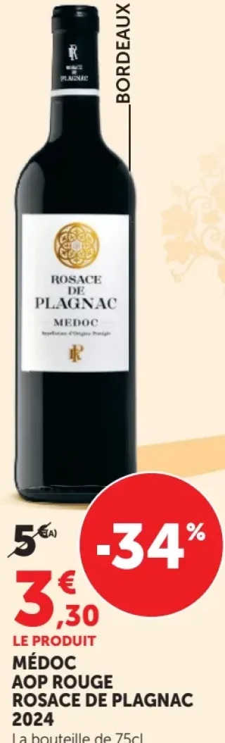 ROSACE DE PLAGNAC MÉDOC AOP ROUGE 2024