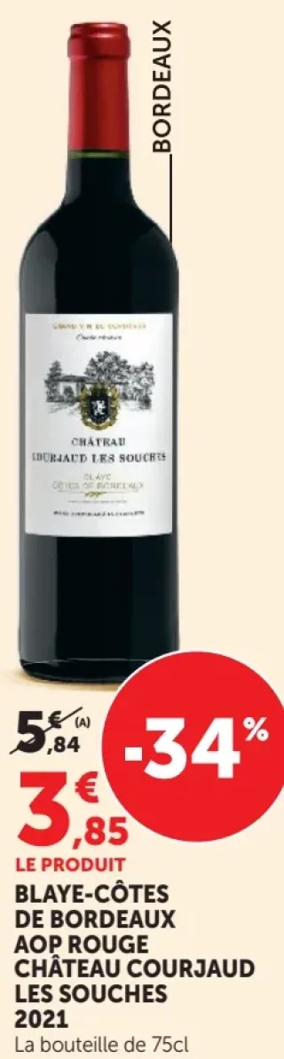 BLAYE-CÔTES DE BORDEAUX AOP ROUGE CHÂTEAU COURJAUD LES SOUCHES 2021