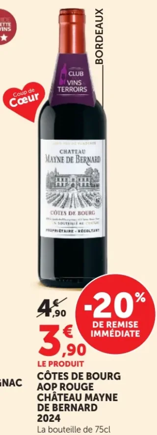 CÔTES DE BOURG AOP ROUGE CHÂTEAU MAYNE DE BERNARD 2024