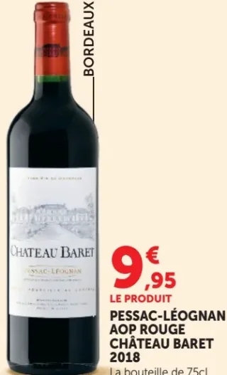 Pessac-Léognan AOP Rouge Château Baret 2018