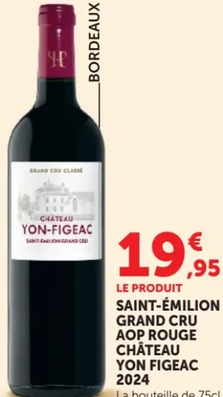 SAINT-ÉMILION GRAND CRU AOP ROUGE CHÂTEAU YON FIGEAC 2024