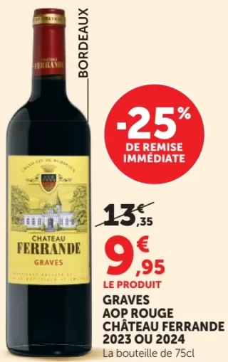 GRAVES AOP ROUGE CHÂTEAU FERRANDE 2023 OU 2024