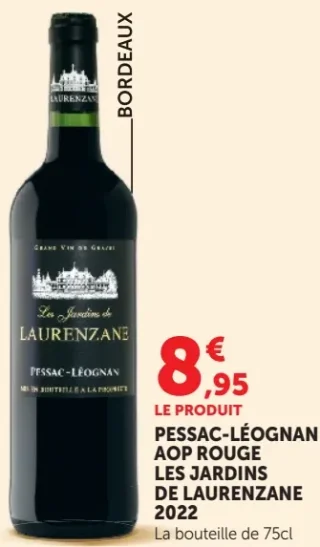 PESSAC-LÉOGNAN AOP ROUGE LES JARDINS DE LAURENZANE 2022