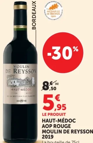 HAUT-MÉDOC AOP ROUGE MOULIN DE REYSSON 2019