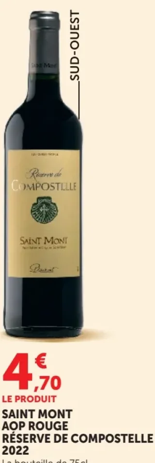 Saint Mont AOP Rouge Réserve de Compostelle 2022