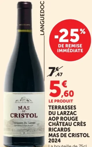 Château Crès Ricards Mas de Cristol Terrasses du Larzac AOP Rouge 2024