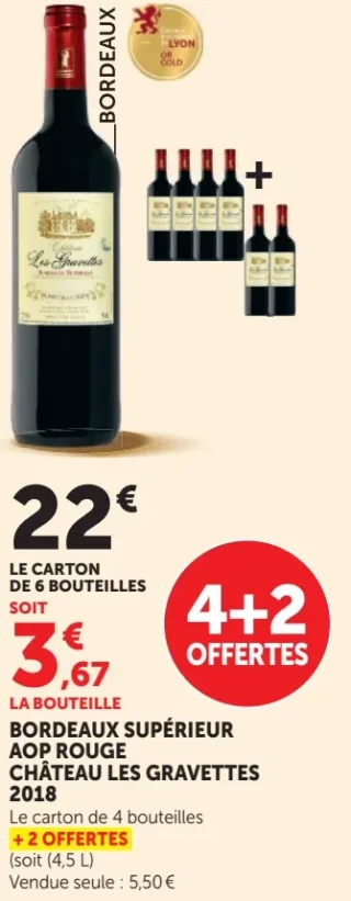 Bordeaux Supérieur AOP Rouge Château Les Gravettes 2018