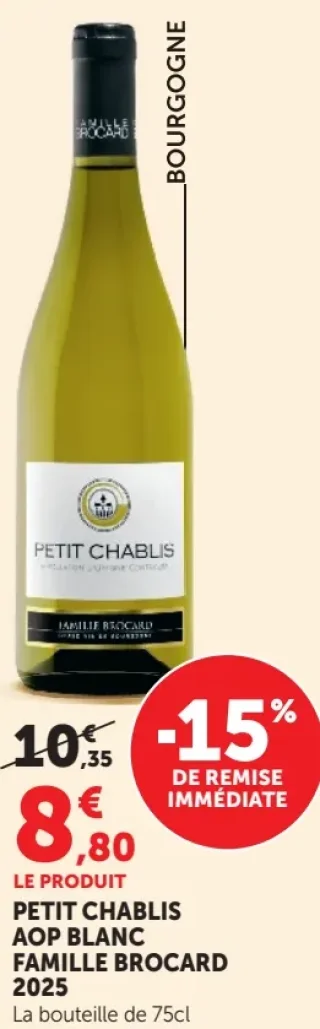 Petit Chablis AOP Blanc Famille Brocard 2025