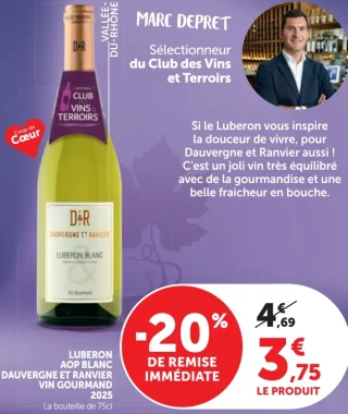 Luberon AOP Blanc Dauvergne et Ranvier Vin Gourmand 2025