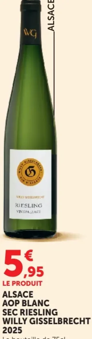 Alsace AOP Blanc Sec Riesling Willy Gisselbrecht 2025