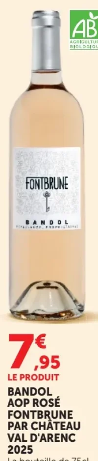 Bandol AOP Rosé Fontbrune Par Château Val d'Arenc 2023