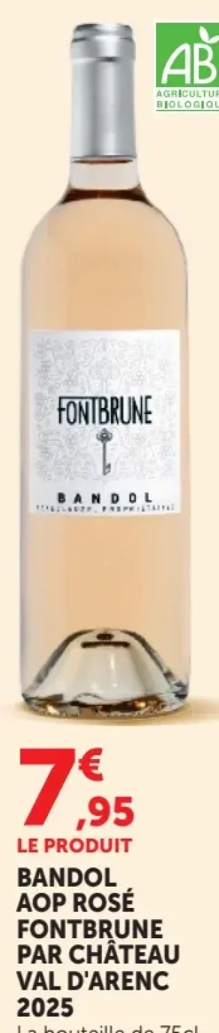 Bandol AOP Rosé Fontbrune Par Château Val d'Arenc 2023