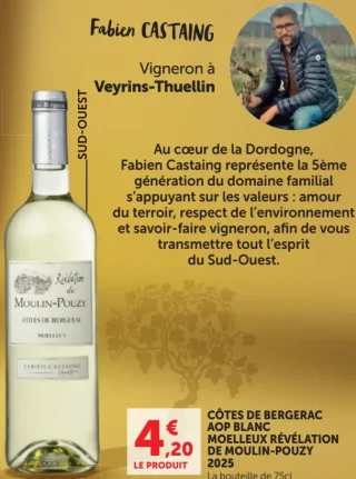 Côtes de Bergerac AOP Blanc Moelleux Révélation de Moulin-Pouzy 2023