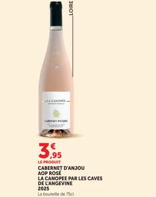 Cabernet d'Anjou AOP Rosé La Canopee par les Caves de l'Angevine 2023