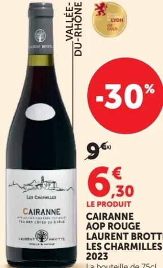 CAIRANNE AOP ROUGE LAURENT BROTTE LES CHARMILLES 2023