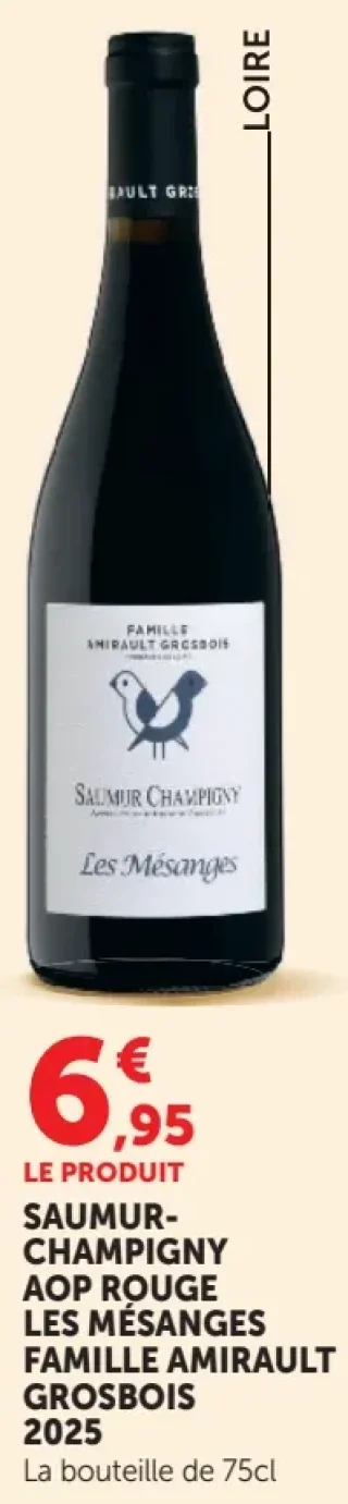 Saumur-Champigny AOP Rouge Les Mésanges Famille Amirault Grosbois 2025