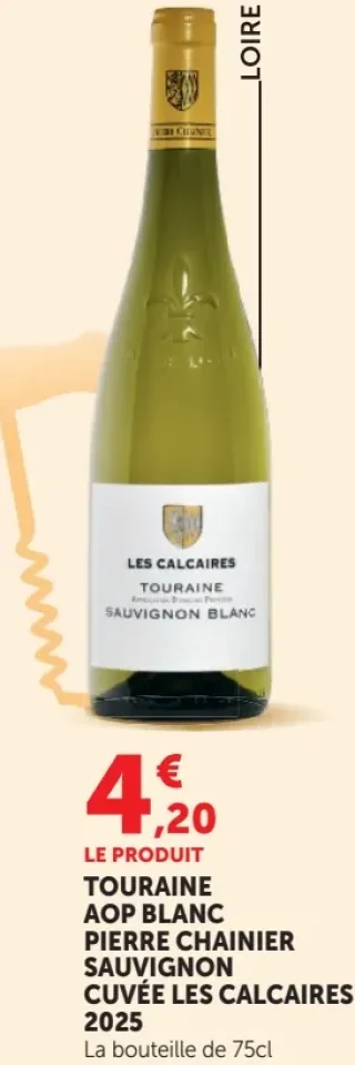 Touraine AOP Blanc Pierre Chainier Sauvignon Cuvée Les Calcaires