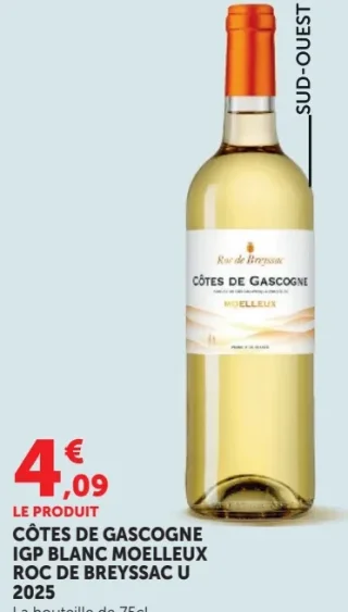 Côtes de Gascogne IGP Blanc Moelleux Roc de Breyssac U 2025
