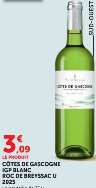 Côtes de Gascogne IGP Blanc Roc de Breyssac U 2025
