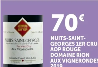 Nuits-Saint-Georges 1er Cru AOP Rouge Domaine Rion Aux Vignerondes 2019