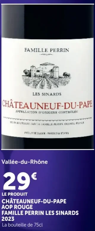 CHÂTEAUNEUF-DU-PAPE AOP ROUGE FAMILLE PERRIN LES SINARDS 2023