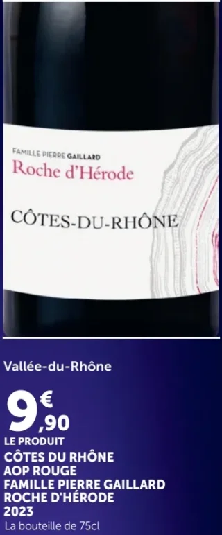 Côtes-du-Rhône AOP Rouge FAMILLE PIERRE GAILLARD Roche d'Hérode 2023