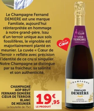 Champagne AOP Brut Fernand Demière Cœur de Terroir Blanc de Meunier