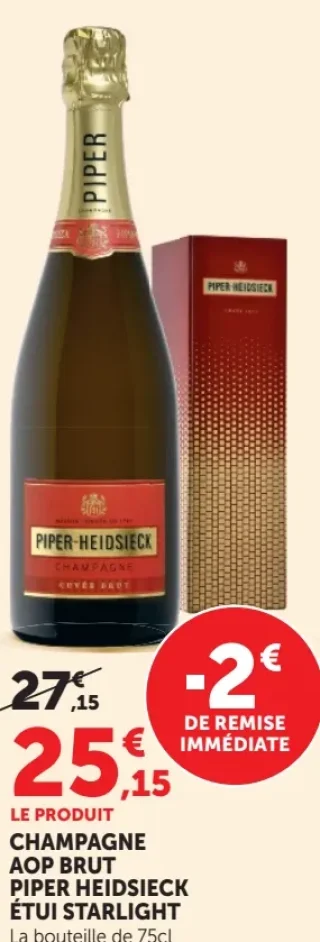 CHAMPAGNE AOP BRUT PIPER HEIDSIECK ÉTUI STARLIGHT
